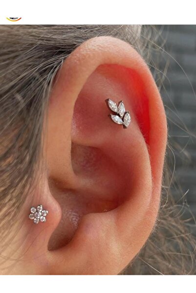 Arescollection 1 adet g23 titanium ( titanyum) tragus helix kıkırdak conch lobe flat uyumlu piercing