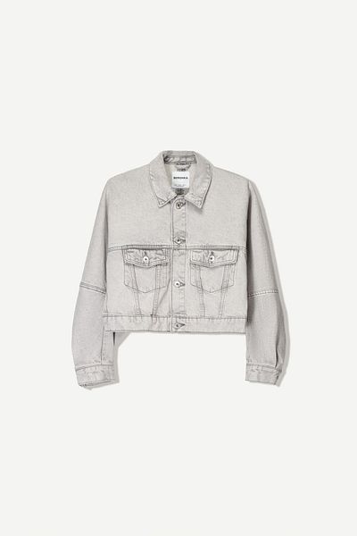 Bershka Cropped denim balloon jacket