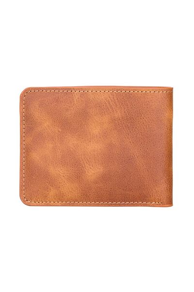 PLM Men's Wallet - Pier Genuine Leather, Handmade, Caramel