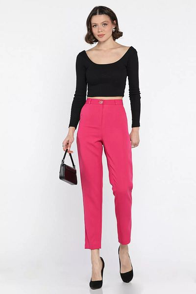 GÜLSELİ Fuchsia Women's Fabric Pants