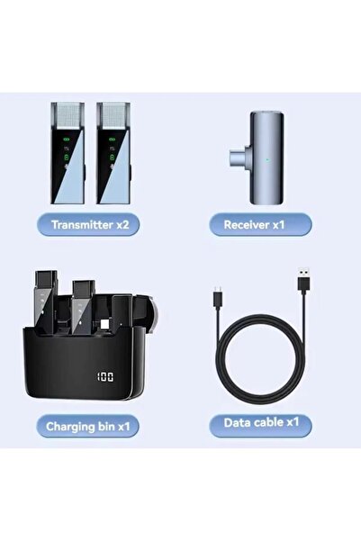 comse S16 4 Mikrofonlu Iphone Ve Type-c Uyumlu Kablosuz Yaka Mikrofonu Şarj Göstergeli Gürültü Azaltma