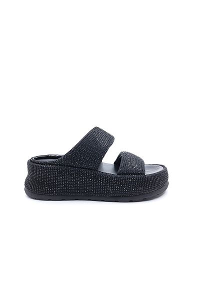 Guja Γυναικείες παντόφλες Comfort Double Band Stone Gold Black Puff Comfort