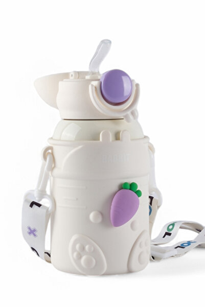 ROSECENTERBAZAAR 500ml Stainless Steel Kids Thermal Children's Thermos with Straw (IMPORTED)