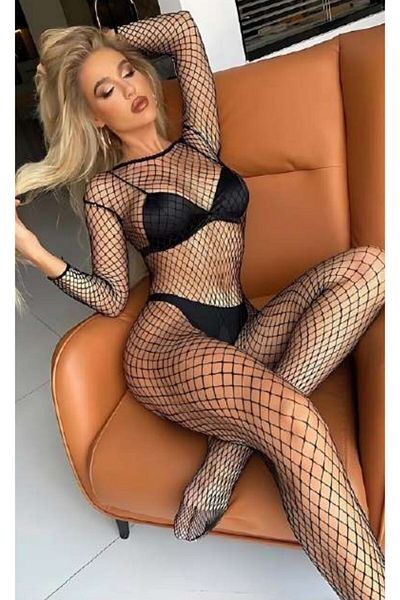 MODA Women's Fancy Wide Mesh Body Stockings