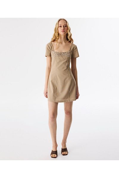 Twist Crystal Stone Embroidered Dress