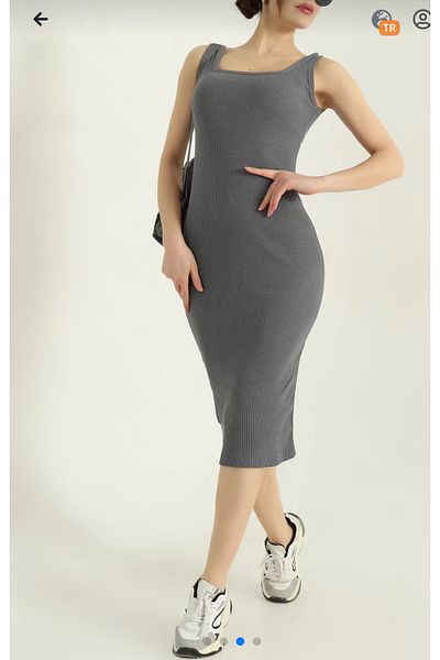 Rabi Shine ROCHIE MIDI Lycra cu bretele groase pentru femei