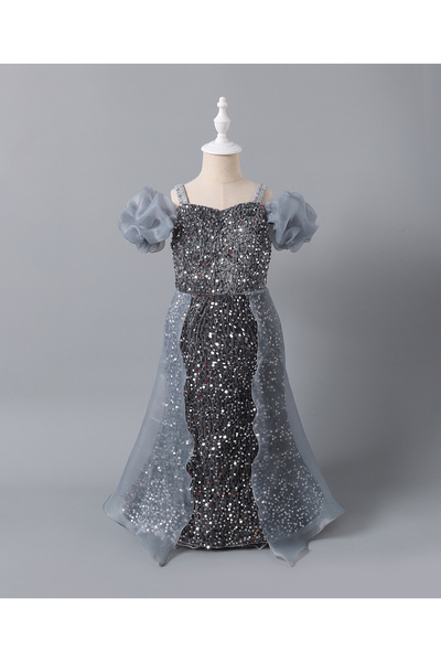 Mark & Mia Mark & Mia Embellished Party Dress - Silver/Grey