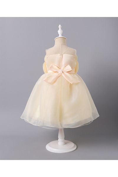 Mark & Mia Mark & Mia Back Bow Detailed Sleeveless Party Frock - Champagne