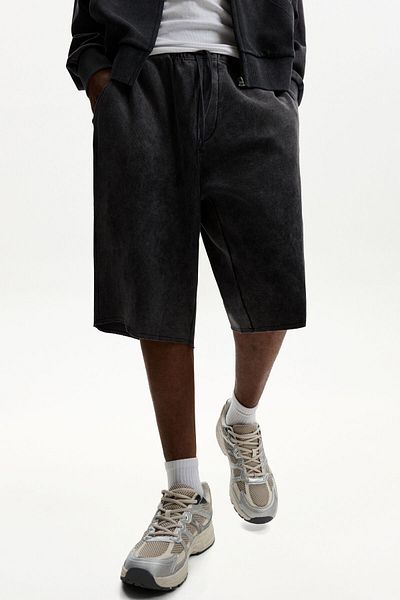 Bershka Ribbed baggy Bermuda shorts