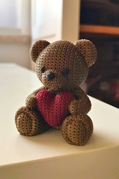 CESTOPİENO 20 Pieces 5 cm Mini Heart Teddy Bear Decoration Bouquet Cake Decoration Suitable for Contact with Toys and Food
