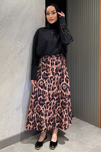 julude Φούστα με μοτίβο λεοπάρ Leopard Pattern Scuba Kilos Hijab