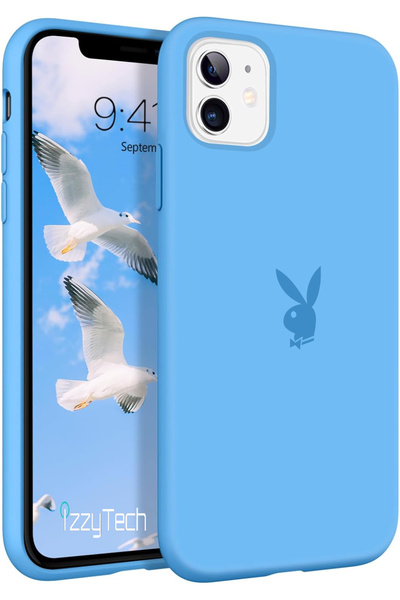 izzytech حافظة هاتف آيفون 12/12PRO، شعار بلاي بوي، سطح داخلي مخملي، حافظة مقا...