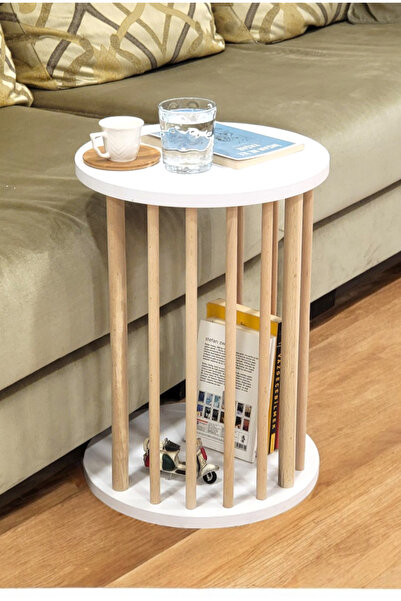 PEKA Ahşap Ayaklı C Sehpa Koltuk Sehpası Yan Sehpa Zigon Sehpa Servis Sehpası