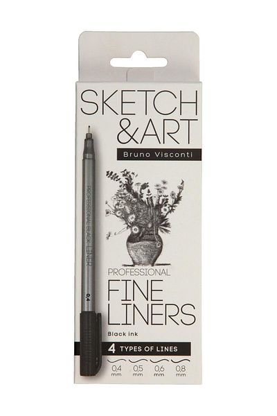 Bruno Visconti Black Thickened Liner Set "Sketch&Art" 4 Pieces