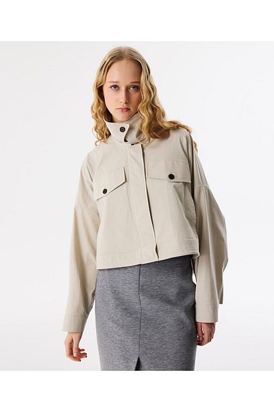 Twist Oversize Coat with Ornamental Pockets