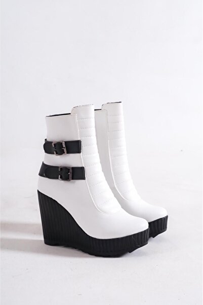 Genel Markalar Dıamont Beyaz Siyah Platform Kadın Bot