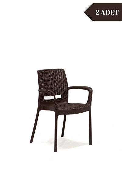 MOBETTO 2 Adet Rattan Lüx Kahve Sandalye