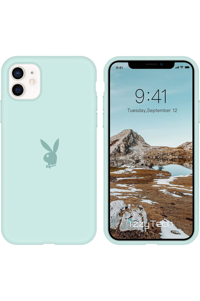 izzytech حافظة هاتف آيفون 12/12PRO، شعار بلاي بوي، سطح داخلي مخملي، حافظة مقا...