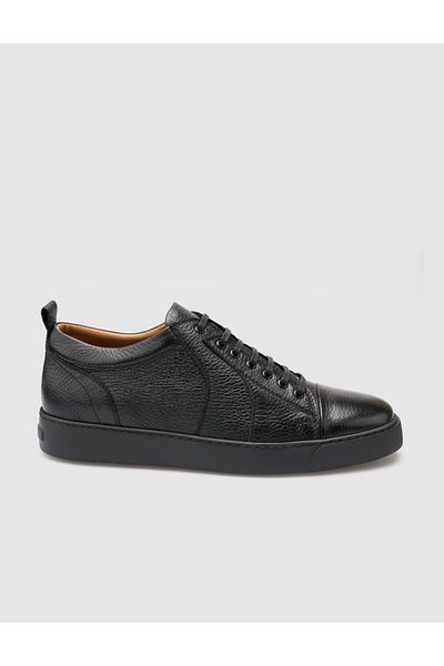 Cabani 100% Genuine Leather Black Men's Sneakers
