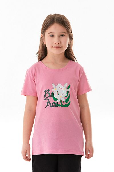Fulla Moda 100% Cotton Front and Back Floral Printed Girl's T-Shirt