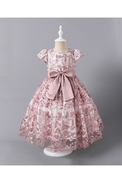 Mark & Mia Mark & Mia Floral Embroidered Bow Embellished Dress - Pink