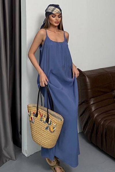 Ded COLLECTION Rochie de damă, subțire, cu bretele reglabile, detaliată, din țesătură