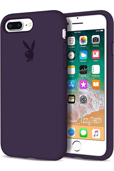 izzytech حافظة هاتف مقاومة للصدمات مع شعار Playboy مخملي لهاتف iPhone 7 Plus ...