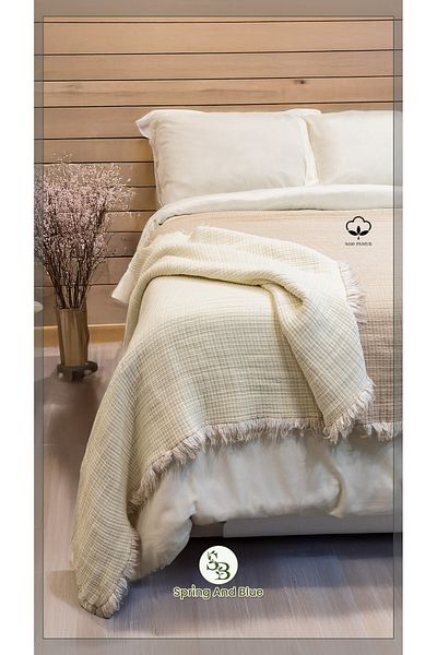 SPRINGANDBLUE Muslin Pique 100% Cotton Single