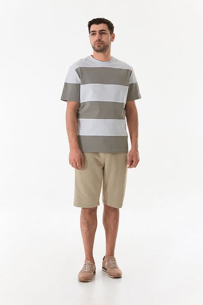 Fulla Moda Μπλουζάκι με ριγέ λαιμόκοψη Oversize