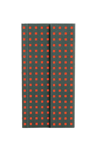 Paper-Oh Quadro Grey on Orange B6.5 Lined Wrap Closure 112 Pages 100gsm Notebook (Pack of 2)