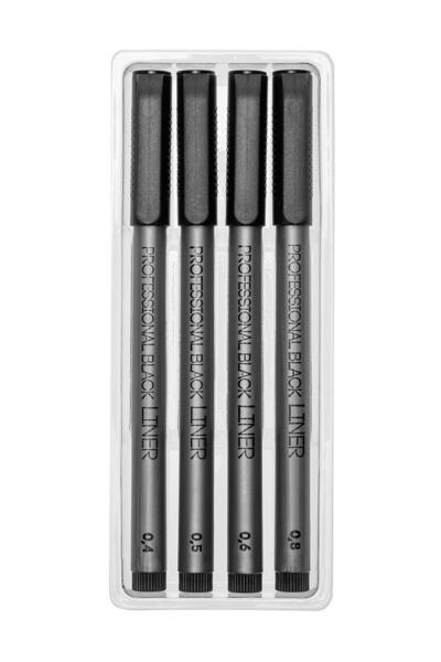 Bruno Visconti Black Thickened Liner Set "Sketch&Art" 4 Pieces