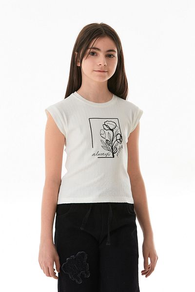Fulla Moda Always Pretty Text Printed Girl's T-Shirt
