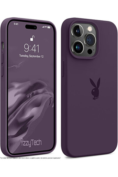 izzytech غطاء حماية من السيليكون لهاتف آيفون 14 برو ماكس، شعار بلاي بوي، سطح ...