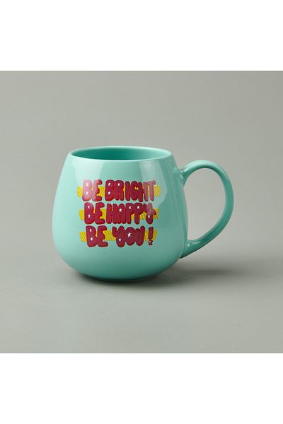 Evidea Kitchen Be Bright Be Happy Be You Slogan Mug - Green - 310 ml