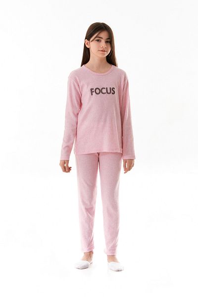 Fulla Moda Sada dívčích pyžama s potiskem Focus