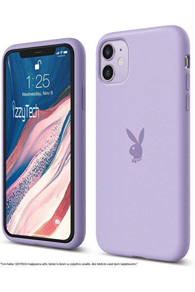 izzytech حافظة هاتف آيفون 11، شعار بلاي بوي، سطح داخلي مخملي، حافظة مقاومة لل...