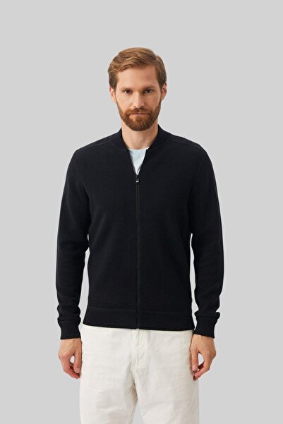 BOSS Regular Fit Erkek Örgü Hırka Siyah