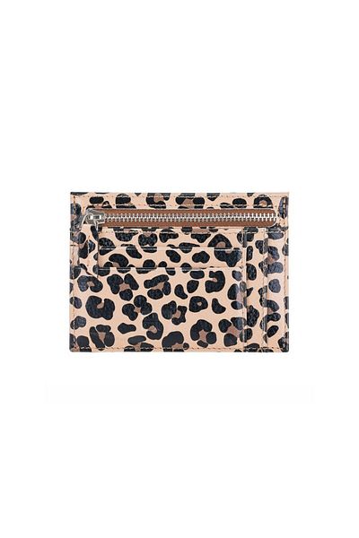 Bouletta Zip Leather Zippered Card Holder Zpch Leo-Ne Leopard