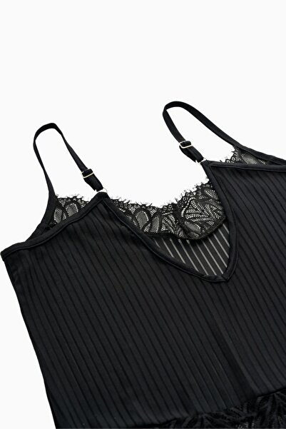 Wonna Black Lace Undershirt - 2578 Model