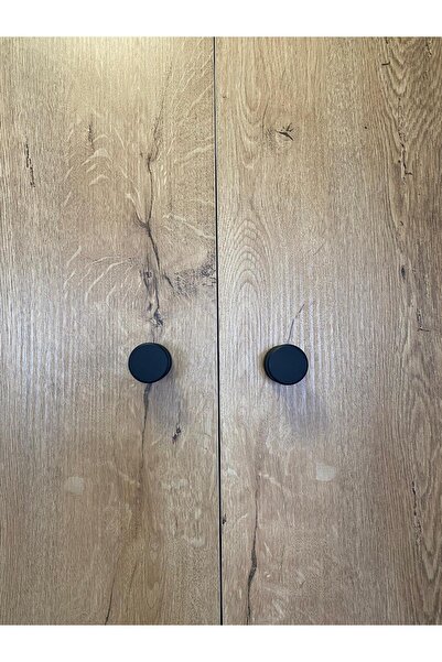 Sienta Home Decorative Natural Wood 8-Piece Button Cabinet Handle Anthracite