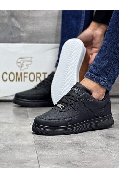 ayakkabiyolla Men's Black-Black Sneaker Sports Shoes