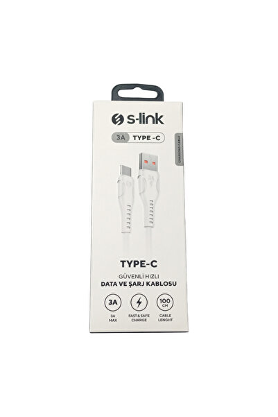 S-LINK SL-X243 1M 15W 3A Type-C Kaliteli Güvenli Hızlı Data + Sarj Kablosu 15W