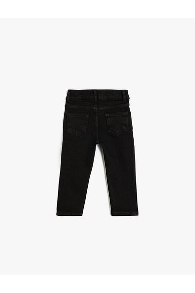 Koton Cotton Pocket Detailed Folded Leg Denim Trousers
