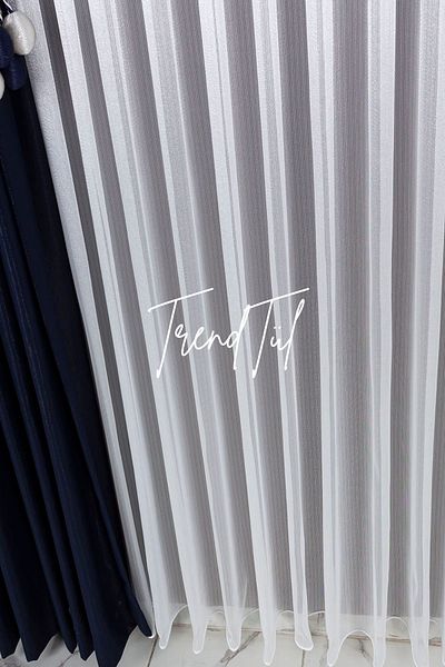 Tül Shop Honeycomb Suitable for All Rooms Will Not Ask to Iron Sports Snow-600 Pearl Model 1/2 Sparse Pleated Tulle Curtain
