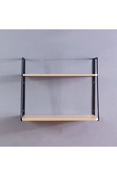 Danube Home New Ladder 2 Tier Wall Shelf Black L52xw22xh41.5cm