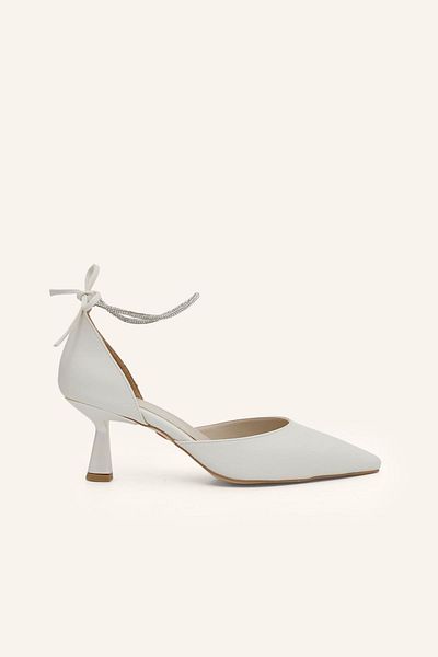 MARCATELLI Pantofi de mireasa cu toc mini Elisa din satin