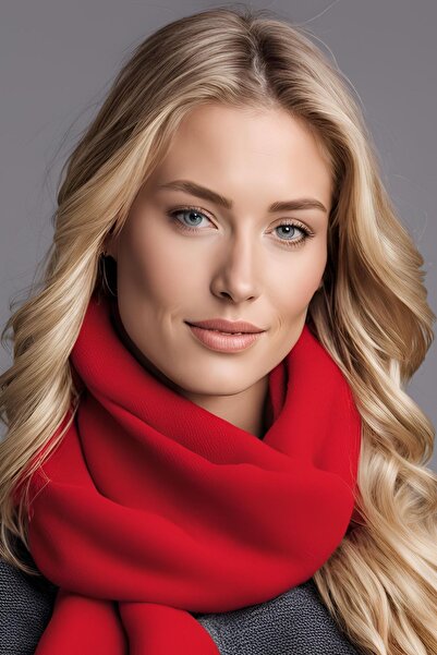 Salvia Dione Fleece Women's Shawl - Soft, Puffy, Warm, Thick Color, Long Scarf, Cashew Shoulder Shawl, 30 X 190 cm