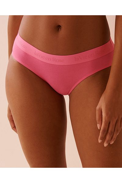 La Vie en Rose Cotton and Logo Elastic Band Bikini Panty