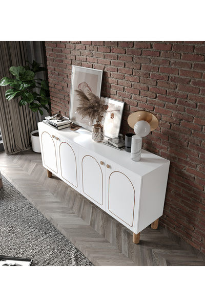 WENCE Duru 4 Kapaklı Çok Amaçlı Bohem Konsol, Bohem Tarzda Yüksek Konsol - Ta...