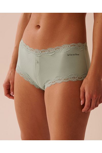La Vie en Rose Super Soft Lace Trim Boyleg Panty